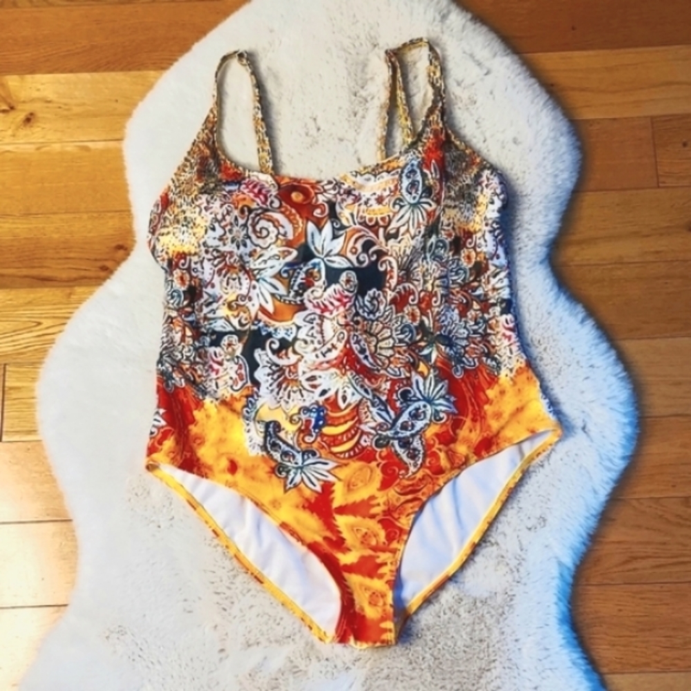 FLORYDAY XL Bright Orange 1 Piece Swimsuit